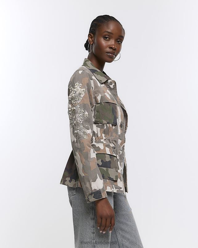 kehakate khaki naised River Island camo kaunistatud tarbevarras 44TLL4399