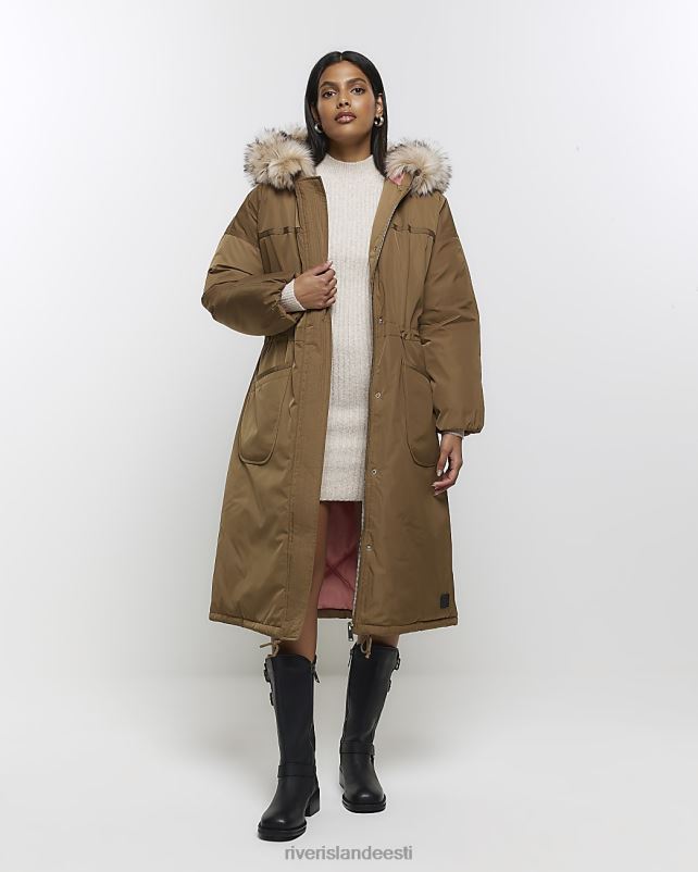 kehakate khaki naised River Island kapuutsiga õngejada parka jope 44TLL606