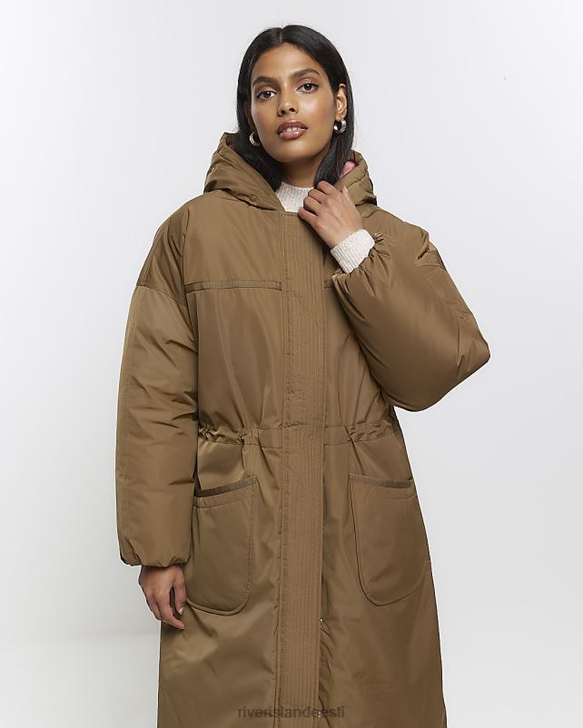 kehakate khaki naised River Island kapuutsiga õngejada parka jope 44TLL606
