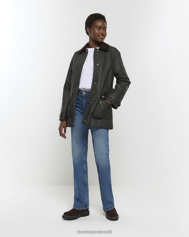 kehakate khaki naised River Island vööga heritage vahatatud jope 44TLL4308