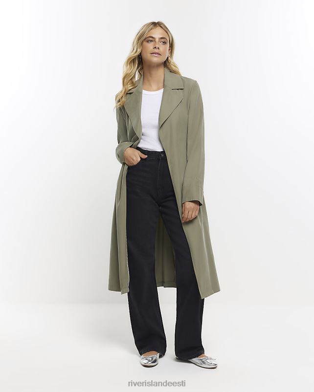 kehakate khaki naised River Island vööga trentšmantel 44TLL73