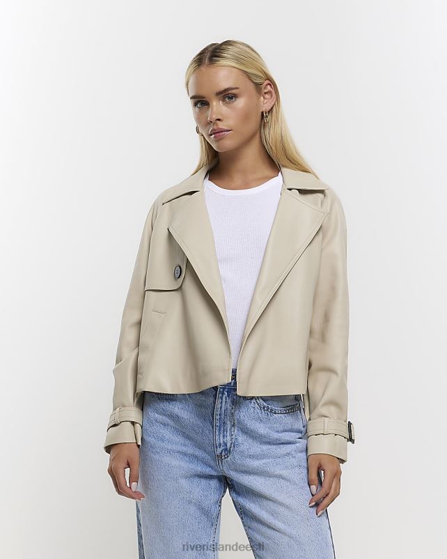 kehakate kreem naised River Island petite kunstnahast crop mantel 44TLL5266