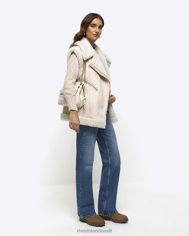 kehakate kreem naised River Island suedette borg vooder gilet 44TLL3759