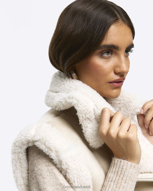 kehakate kreem naised River Island suedette borg vooder gilet 44TLL3759