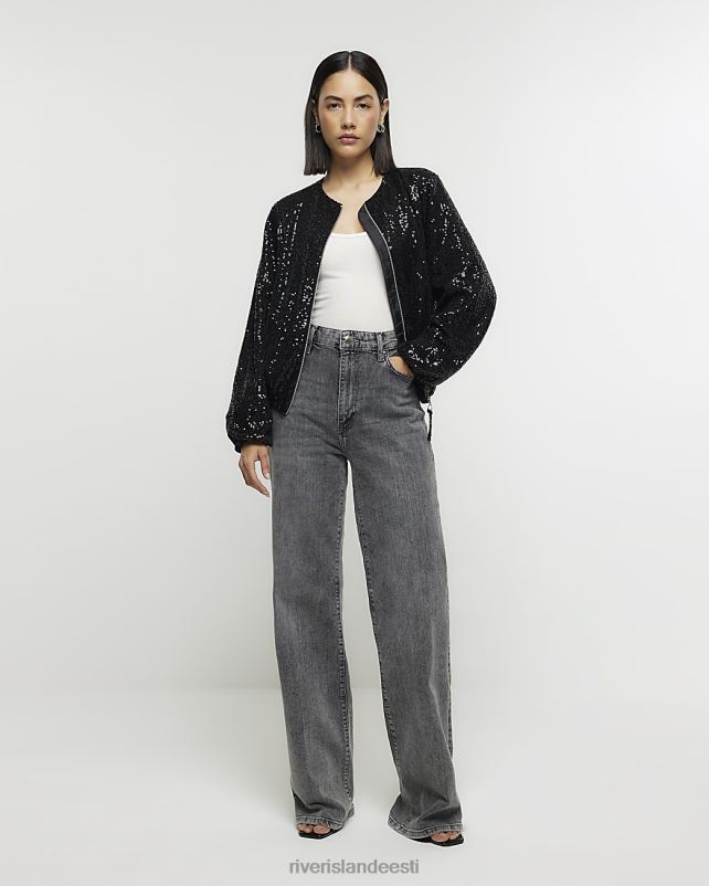 kehakate must naised River Island Litritega bomber jope 44TLL3952