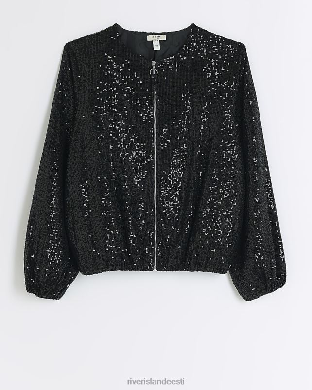 kehakate must naised River Island Litritega bomber jope 44TLL3952