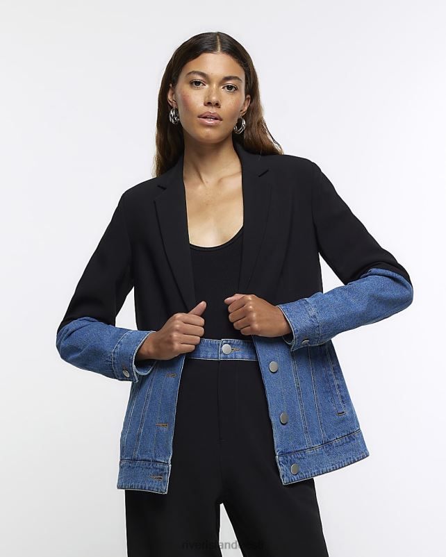 kehakate must naised River Island denim hübriidbleiser 44TLL3717