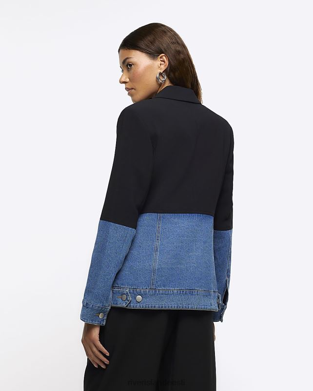 kehakate must naised River Island denim hübriidbleiser 44TLL3717