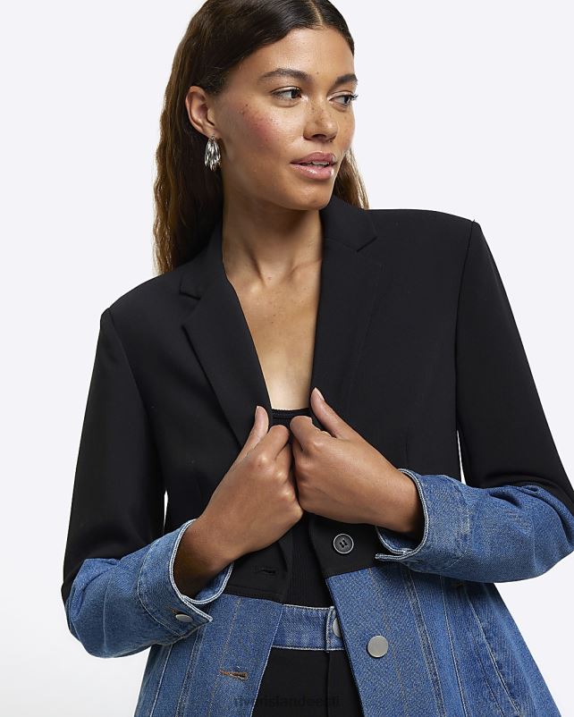 kehakate must naised River Island denim hübriidbleiser 44TLL3717