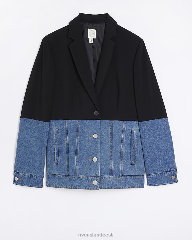 kehakate must naised River Island denim hübriidbleiser 44TLL3717