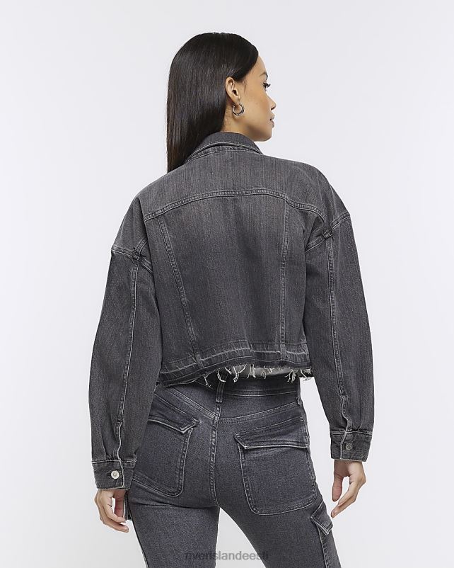 kehakate must naised River Island kärbitud teksajakk 44TLL1542