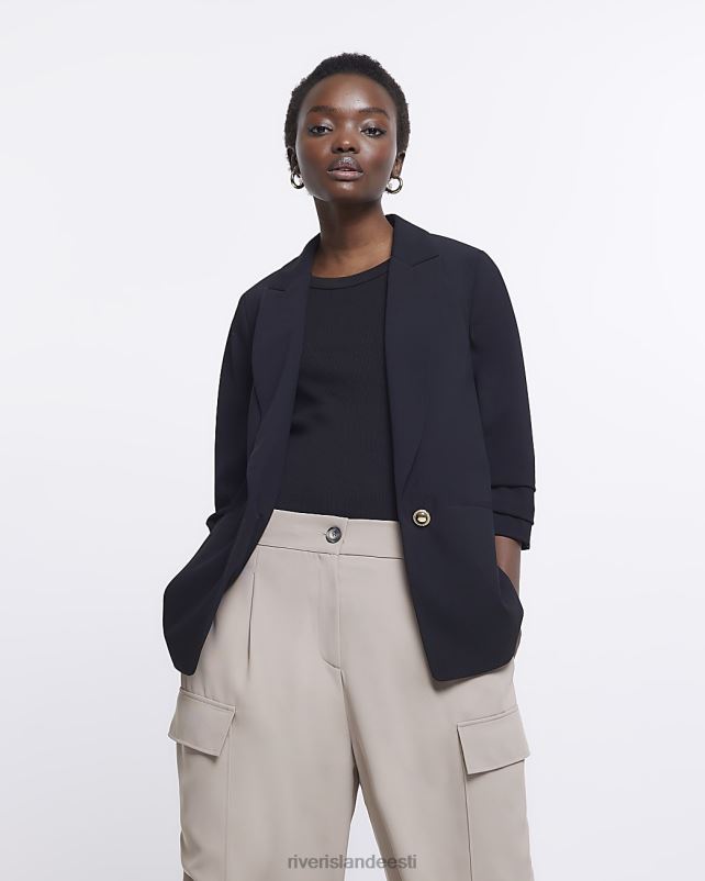 kehakate must naised River Island kõverate varrukatega bleiser 44TLL641