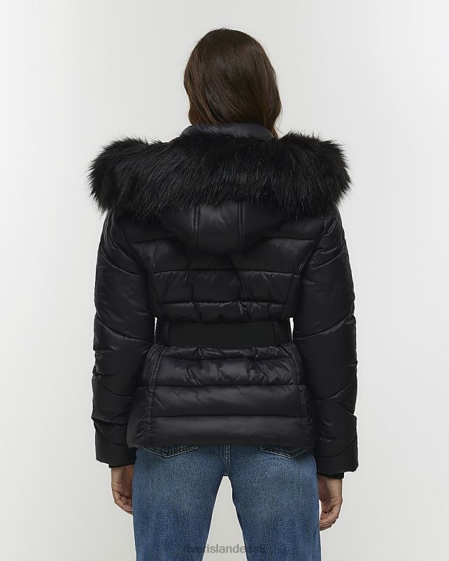 kehakate must naised River Island kapuutsiga puhvis jope 44TLL4072