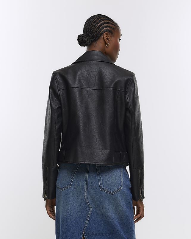 kehakate must naised River Island kunstnahast biker jope 44TLL140