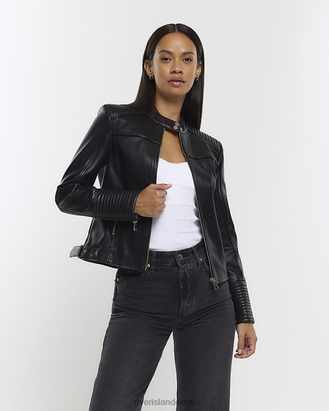 kehakate must naised River Island kunstnahast biker jope 44TLL3769