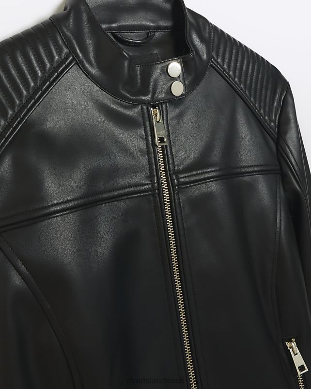 kehakate must naised River Island kunstnahast biker jope 44TLL3769