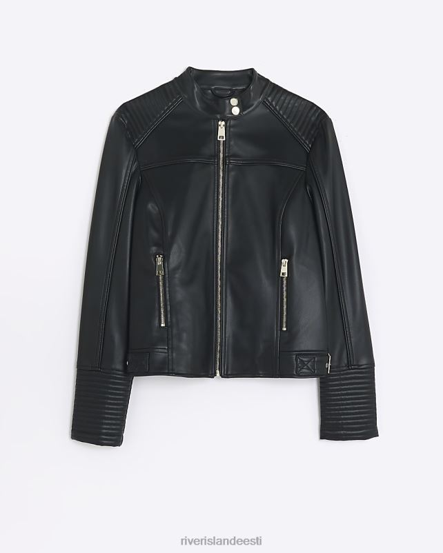 kehakate must naised River Island kunstnahast biker jope 44TLL3769
