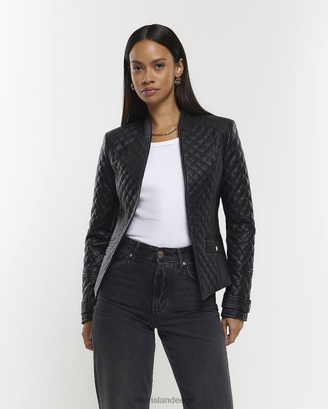 kehakate must naised River Island kunstnahast kraeta bleiser 44TLL4366