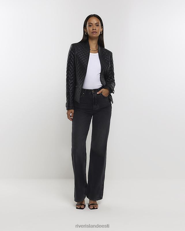 kehakate must naised River Island kunstnahast kraeta bleiser 44TLL4366