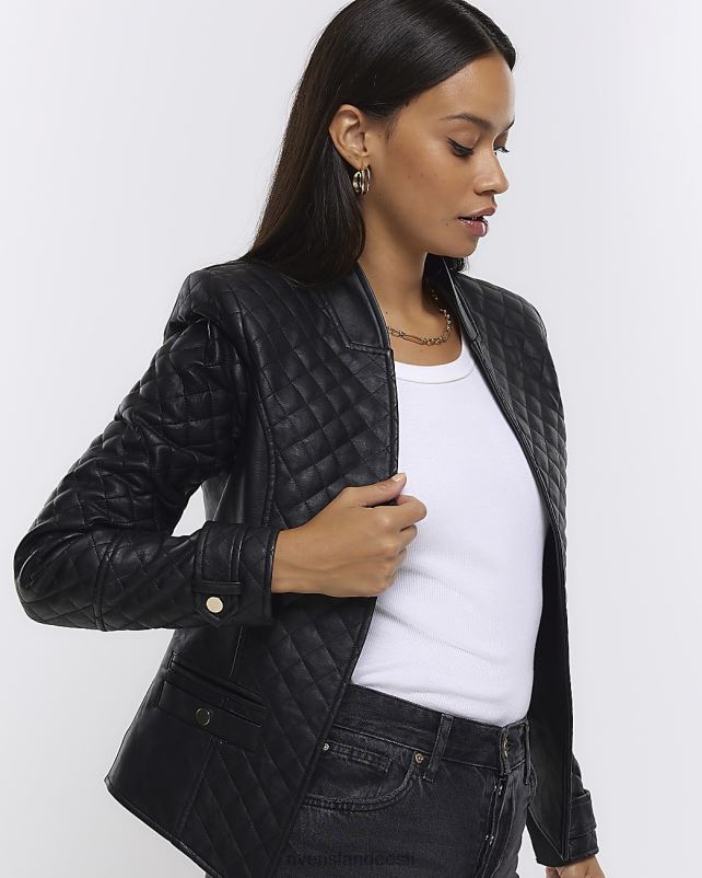 kehakate must naised River Island kunstnahast kraeta bleiser 44TLL4366