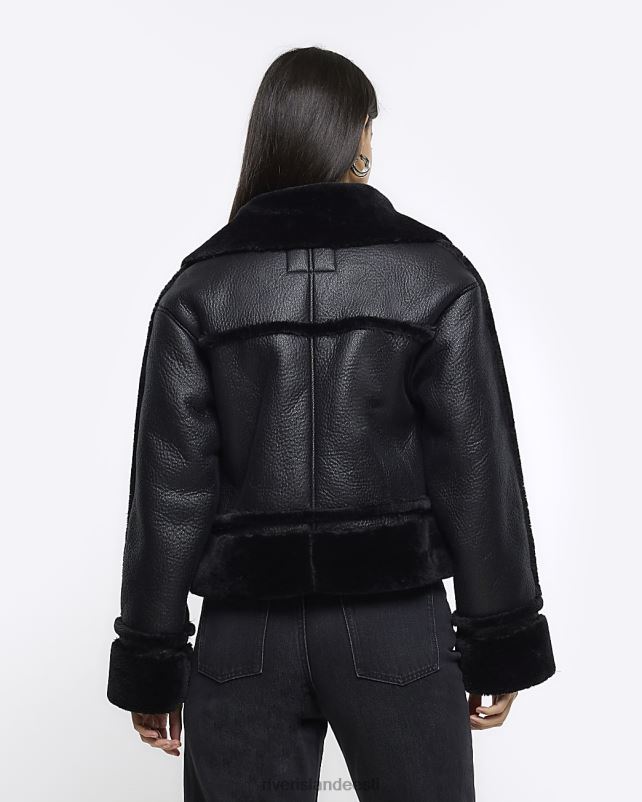 kehakate must naised River Island kunstnahast lenduri jope 44TLL3808