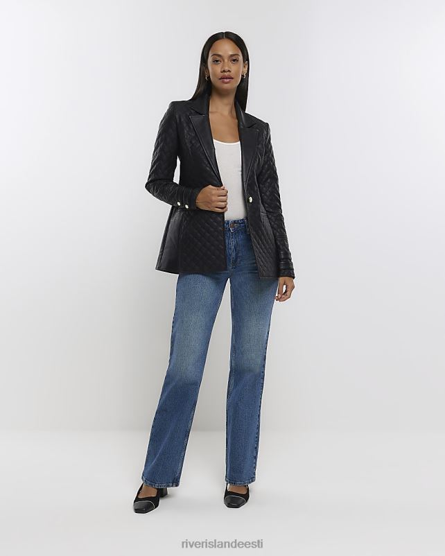 kehakate must naised River Island kunstnahast tepitud bleiser 44TLL4330