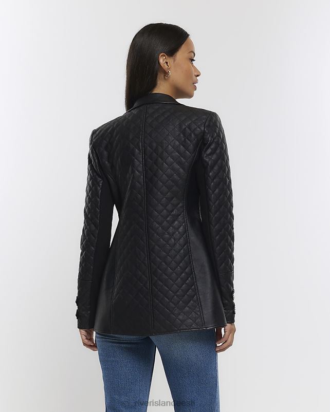 kehakate must naised River Island kunstnahast tepitud bleiser 44TLL4330