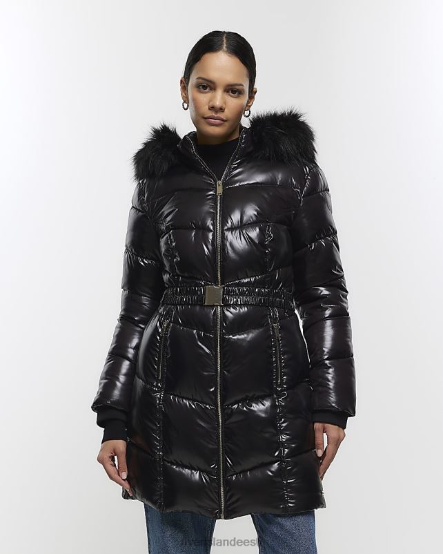 kehakate must naised River Island liibuv polsterdatud jope 44TLL65