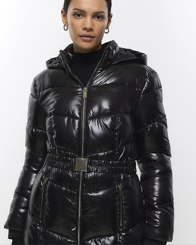 kehakate must naised River Island liibuv polsterdatud jope 44TLL65