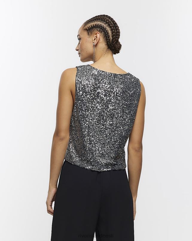 kehakate must naised River Island litrid lipsuga ees vest 44TLL417