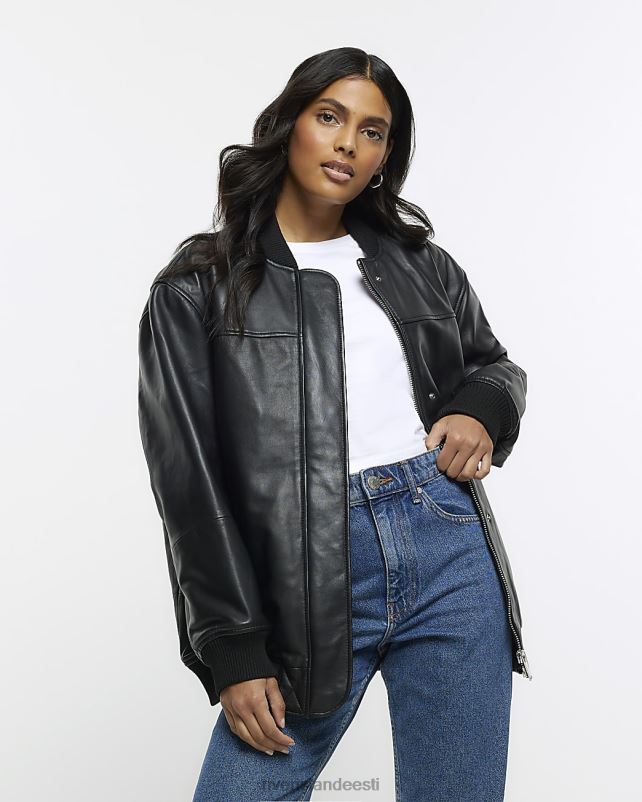 kehakate must naised River Island nahast bomber jope 44TLL4445