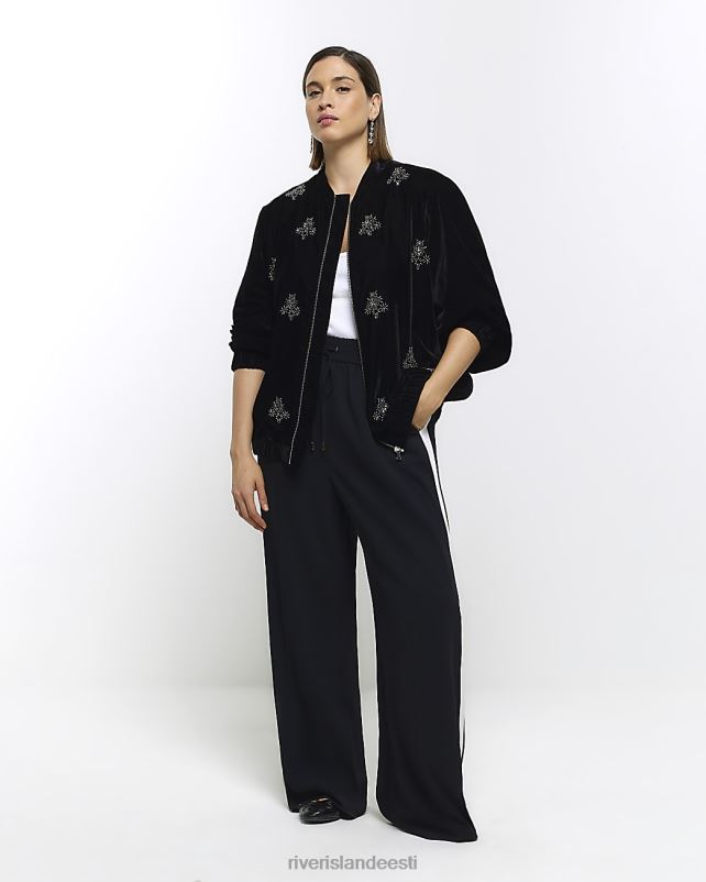 kehakate must naised River Island pluss kaunistusega jakk 44TLL5066