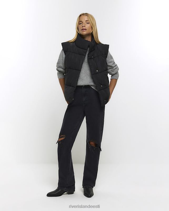 kehakate must naised River Island polsterdatud lühike särk 44TLL4074