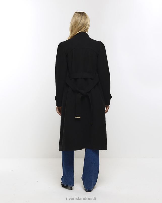 kehakate must naised River Island ära kukkuma ümbrismantel 44TLL53