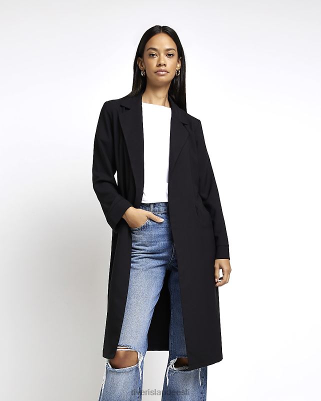 kehakate must naised River Island satiinist lipsuga talje tolmumantel 44TLL1431