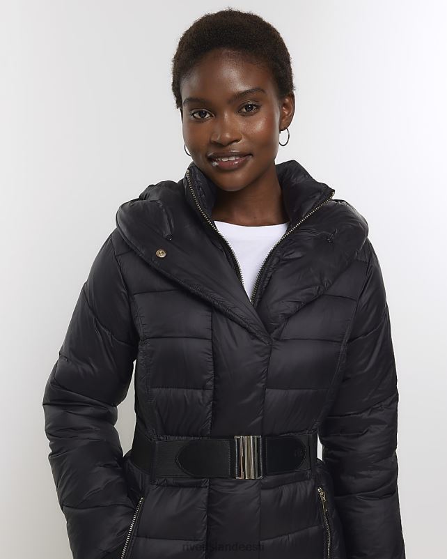 kehakate must naised River Island vööga polsterdatud õngejada jope 44TLL648