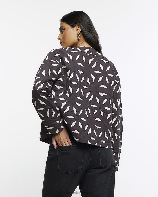 kehakate must naised River Island välja lõigatud jope 44TLL4341