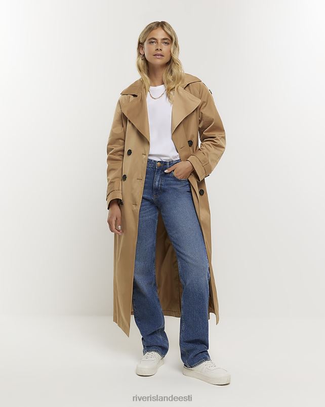 kehakate pruun naised River Island kahe rinnaga trentšmantel 44TLL4447