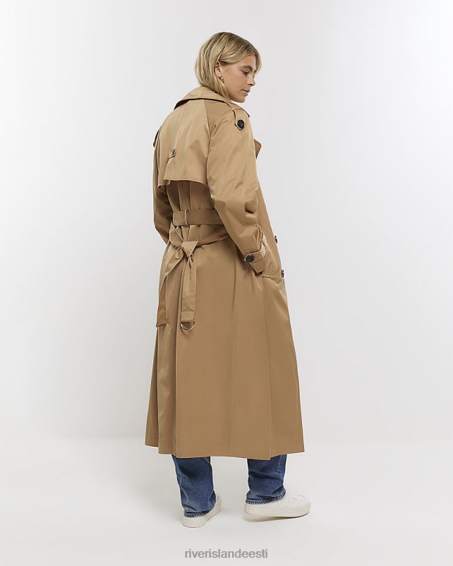 kehakate pruun naised River Island kahe rinnaga trentšmantel 44TLL4447