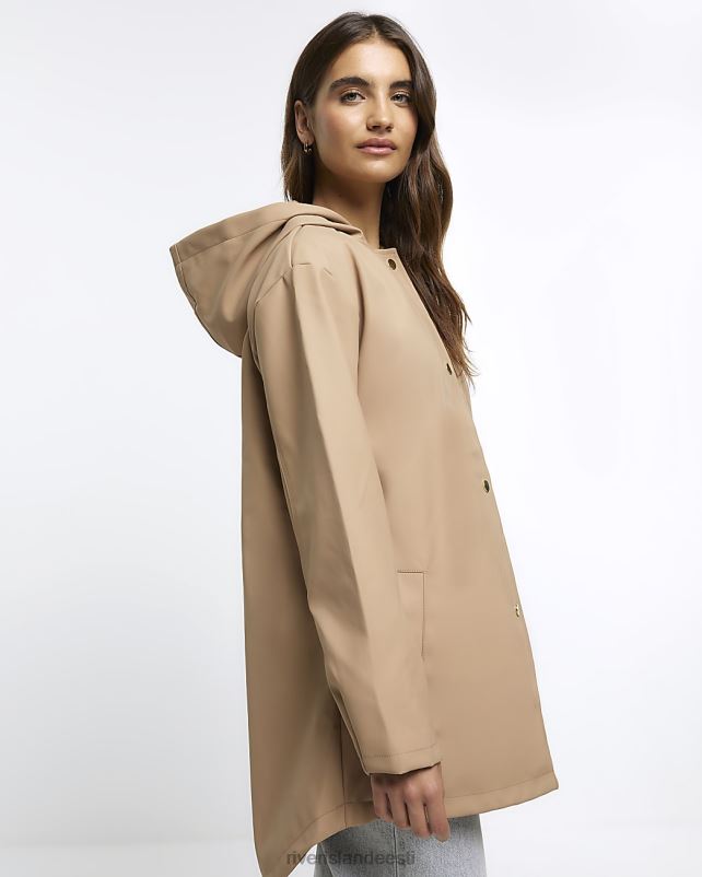 kehakate pruun naised River Island kapuutsiga vihmamakk 44TLL723