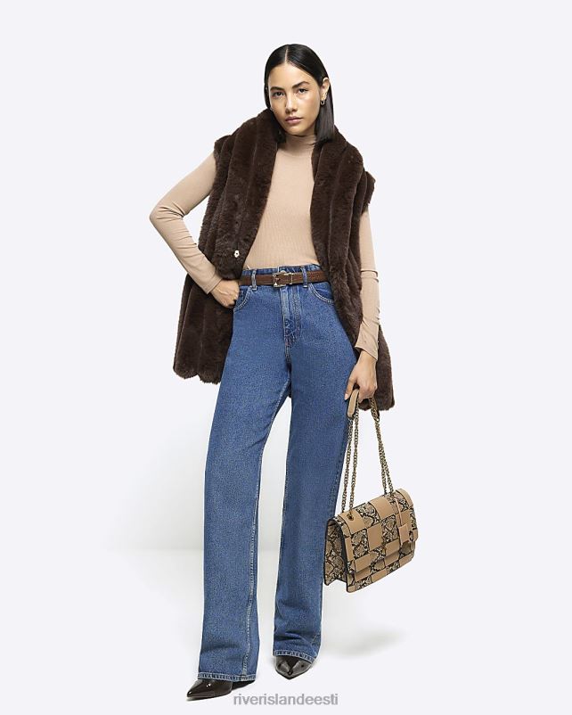 kehakate pruun naised River Island kunstkarusnahast särk 44TLL541