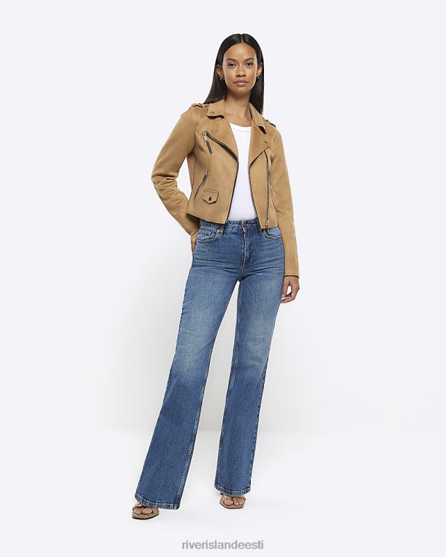kehakate pruun naised River Island kunstnahast biker jope 44TLL4324