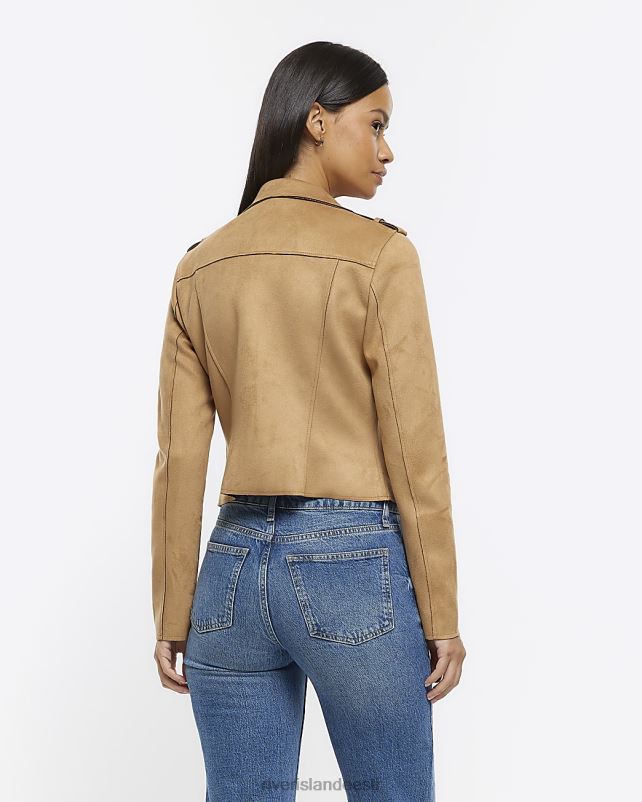 kehakate pruun naised River Island kunstnahast biker jope 44TLL4324