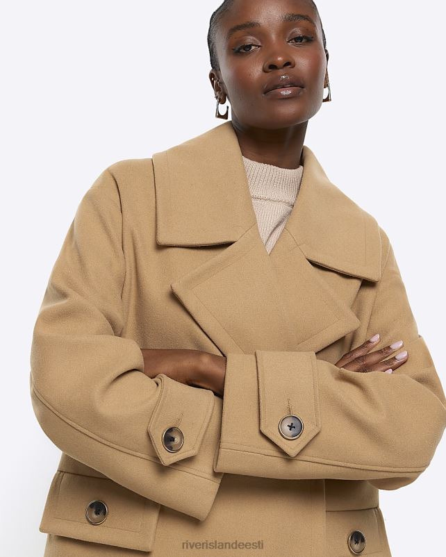 kehakate pruun naised River Island lühike mantel 44TLL1078