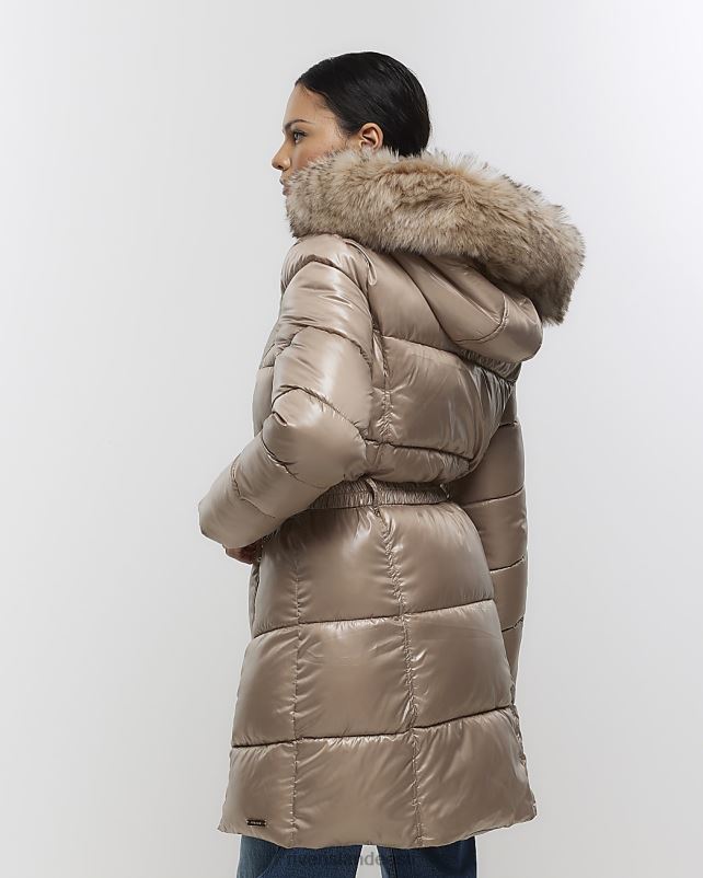kehakate pruun naised River Island liibuv polsterdatud jope 44TLL66