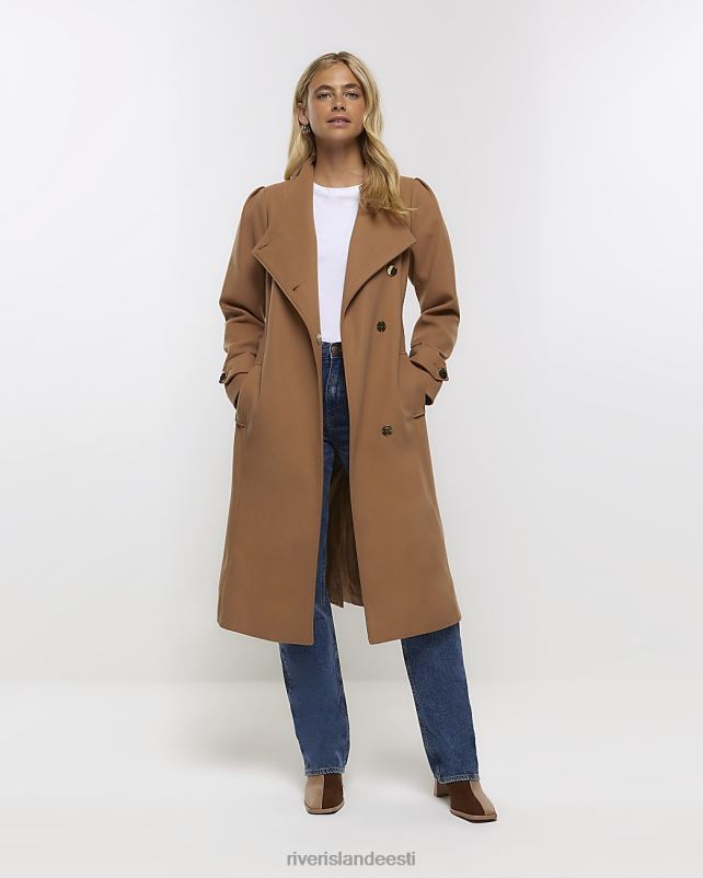 kehakate pruun naised River Island vööga ümbrismantel 44TLL52