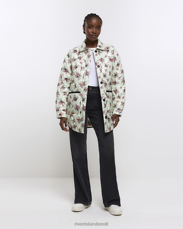 kehakate roheline naised River Island lilleline polsterdatud jakk 44TLL4230