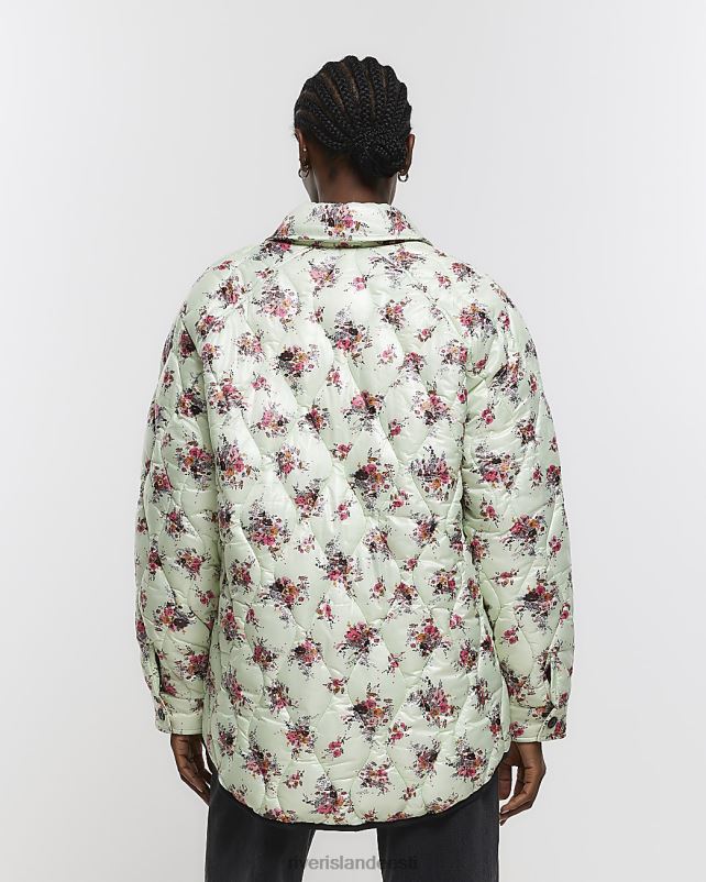 kehakate roheline naised River Island lilleline polsterdatud jakk 44TLL4230