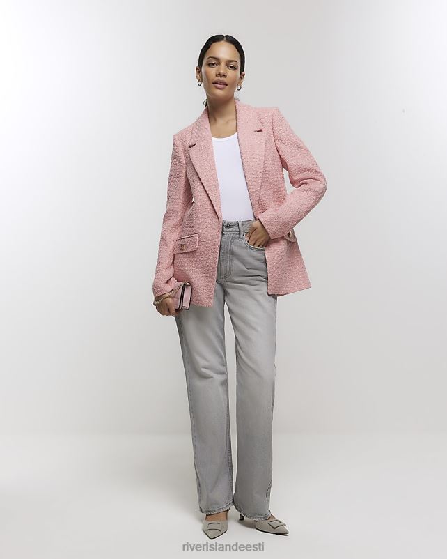 kehakate roosa naised River Island boucle bleiser 44TLL3742