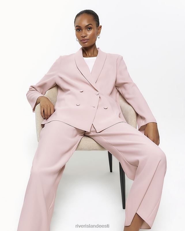 kehakate roosa naised River Island kahe rinnaga bleiser 44TLL264